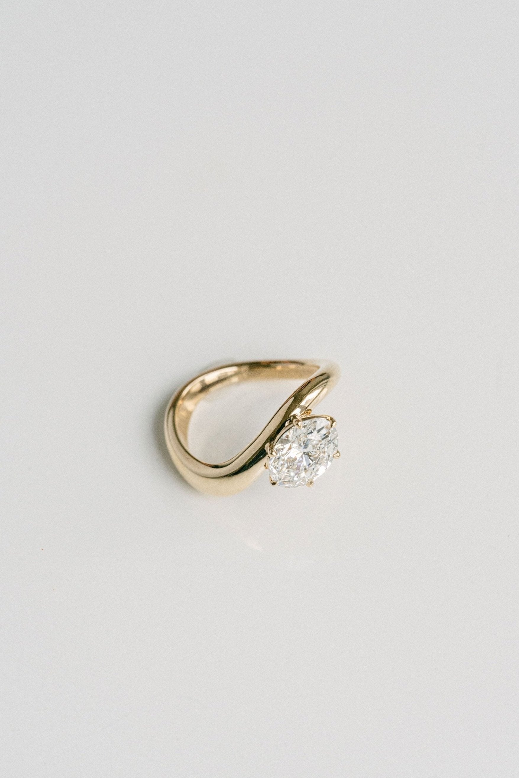 1.50CT East West Oval Lab Grown Diamond Wave Band Engagement Ring