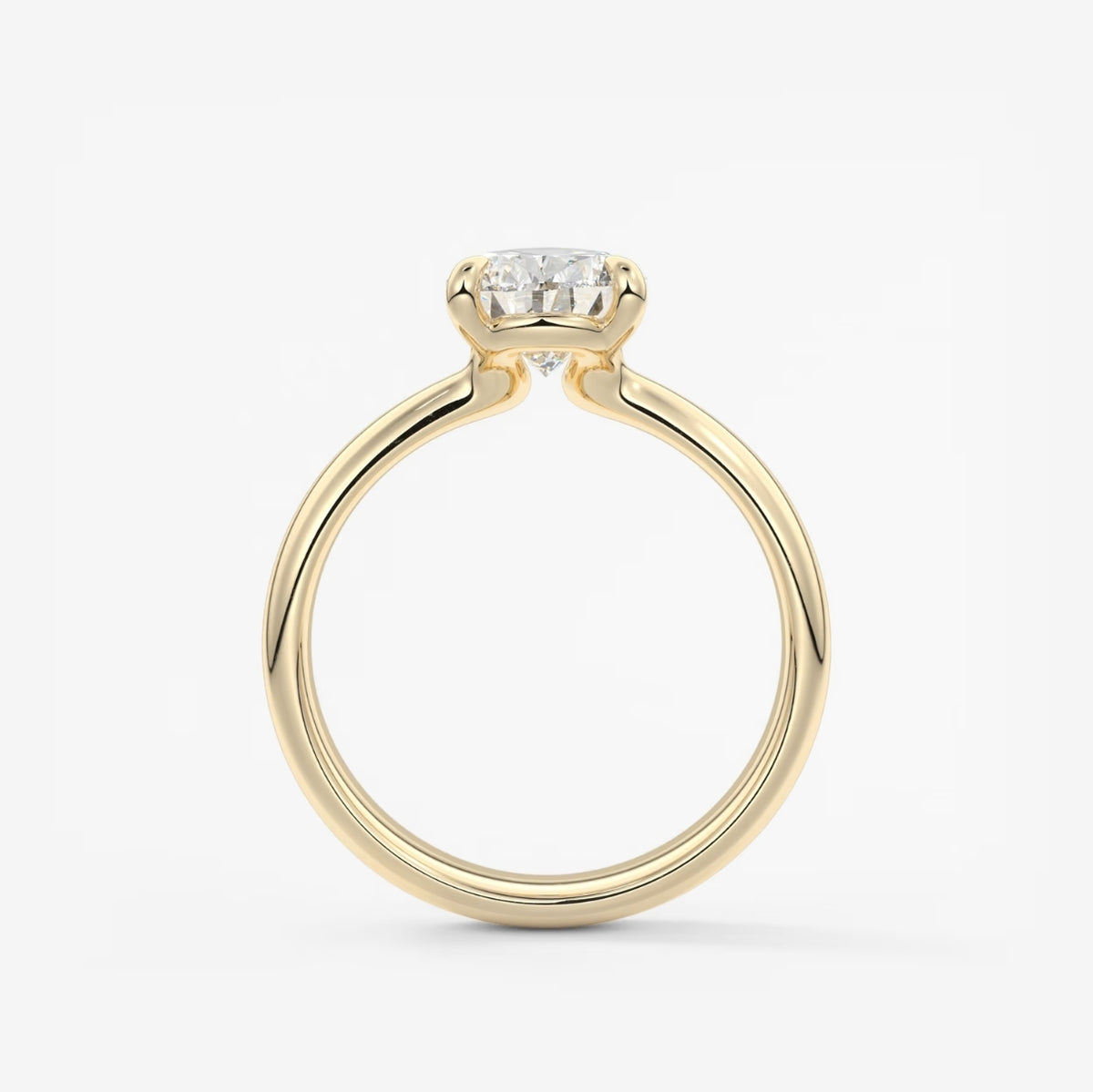 2.0CT Pear Cut Lab Grown Diamond Thick Band Engagement Ring