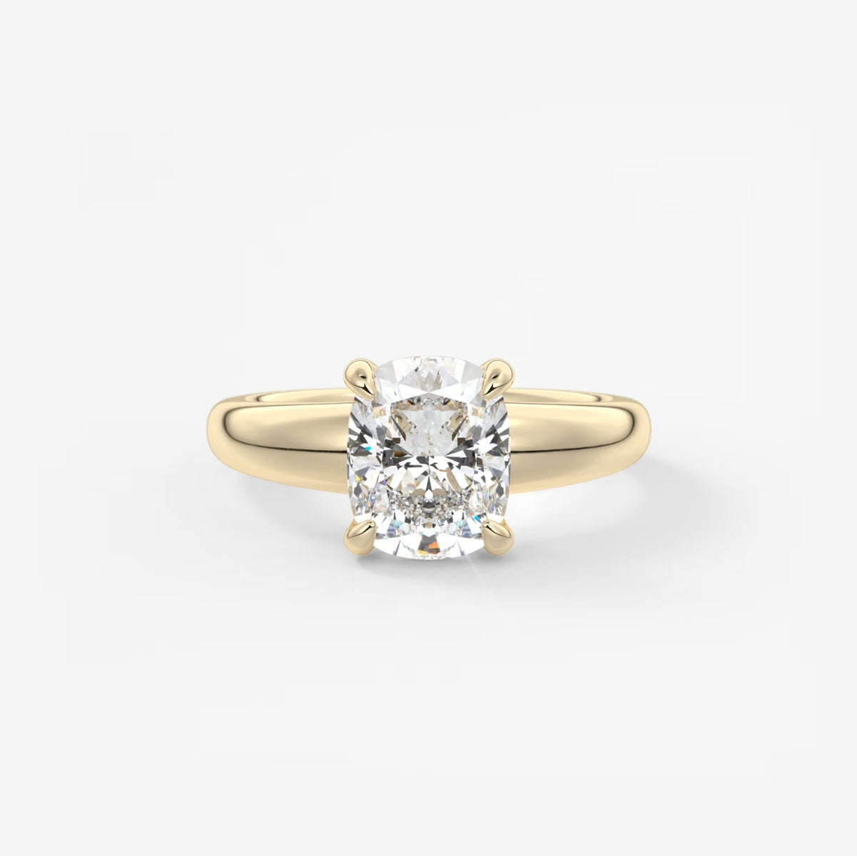 2.0CT Elongated Cushion Cut Lab Grown Diamond Thick Band Engagement Ring