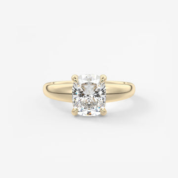 2.0CT Elongated Cushion Cut Lab Grown Diamond Thick Band Engagement Ring