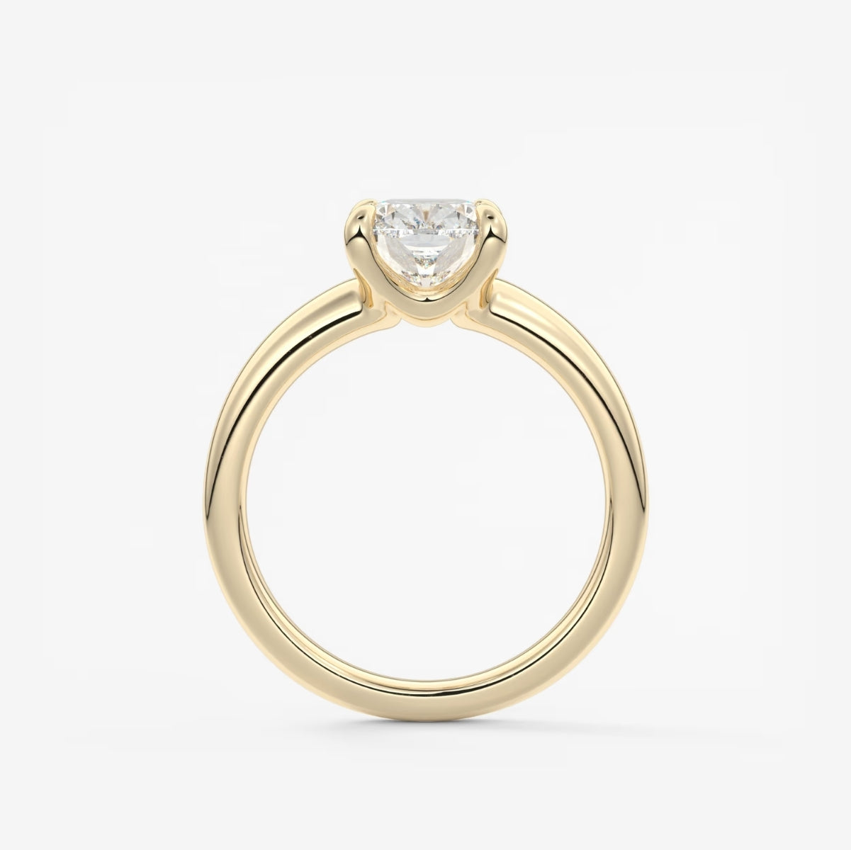 2.0CT Elongated Cushion Cut Lab Grown Diamond Thick Band Engagement Ring