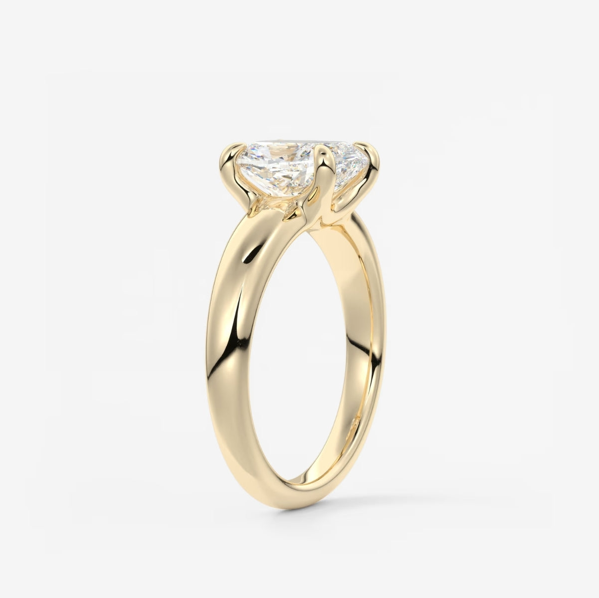 2.0CT Elongated Cushion Cut Lab Grown Diamond Thick Band Engagement Ring