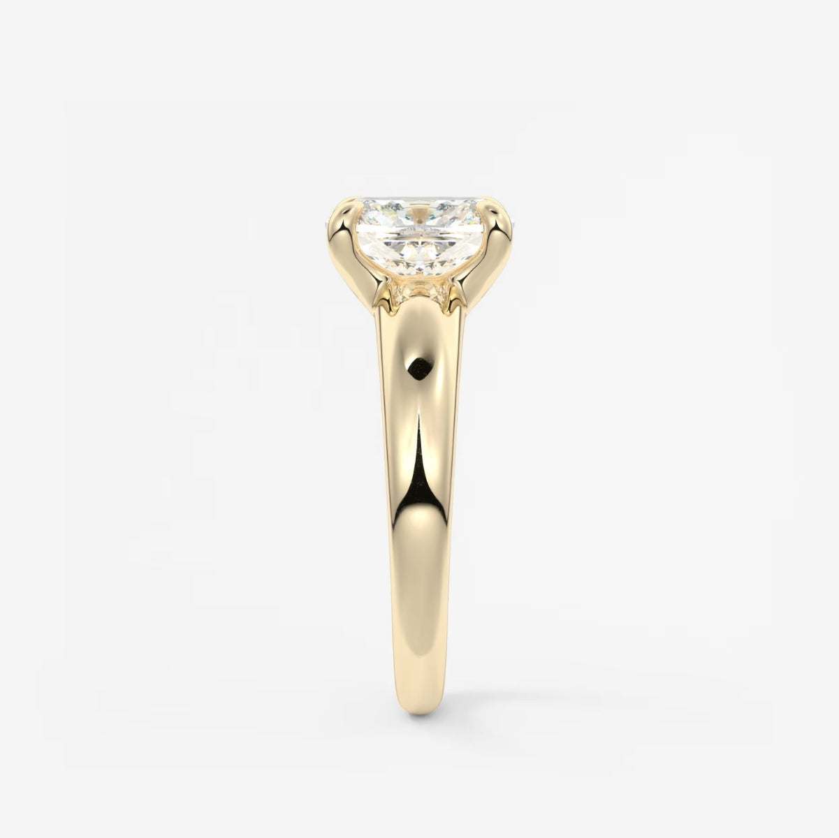 2.0CT Elongated Cushion Cut Lab Grown Diamond Thick Band Engagement Ring