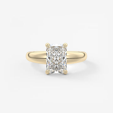 2.0CT Radiant Cut Lab Grown Diamond Thick Band Engagement Ring