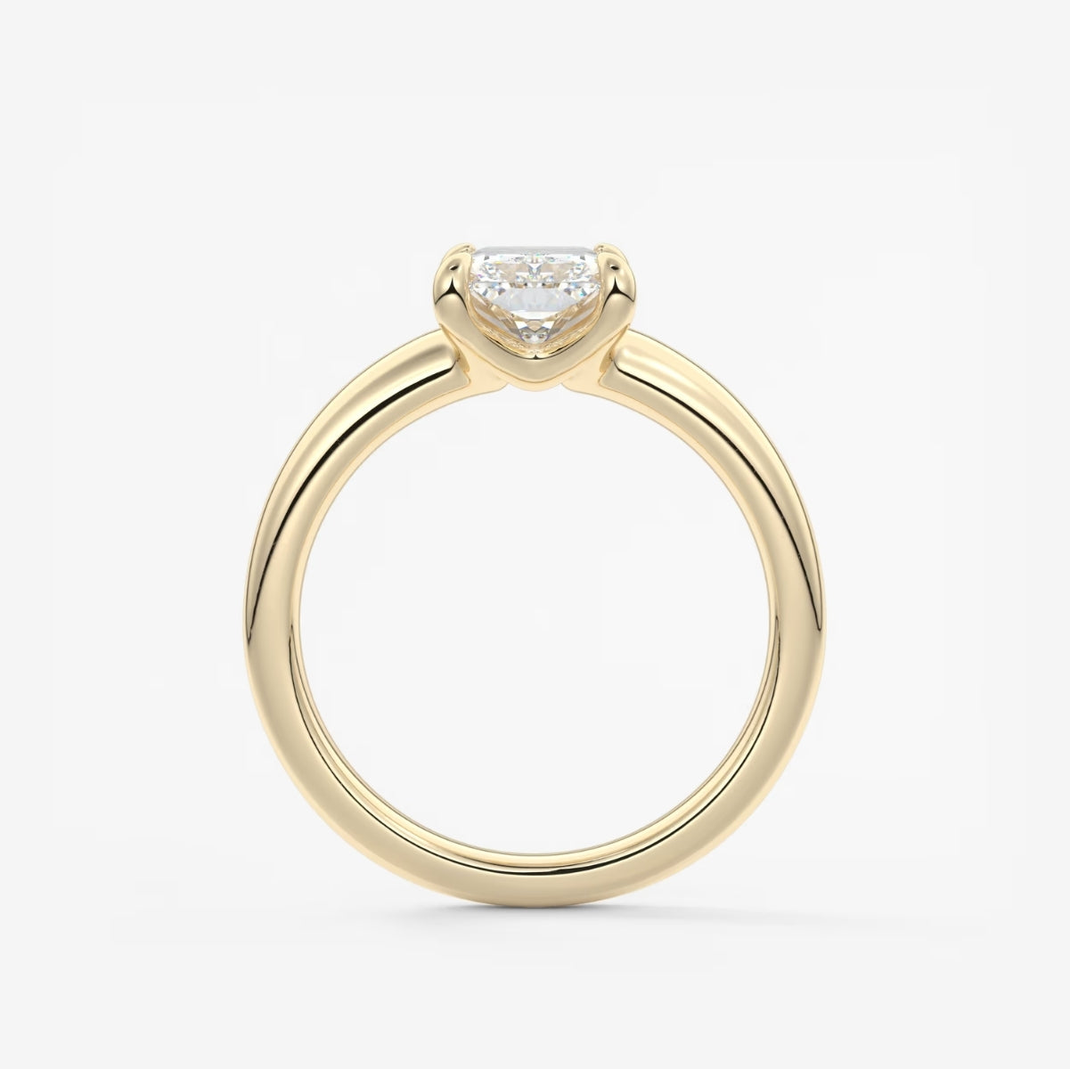 2.0CT Radiant Cut Lab Grown Diamond Thick Band Engagement Ring