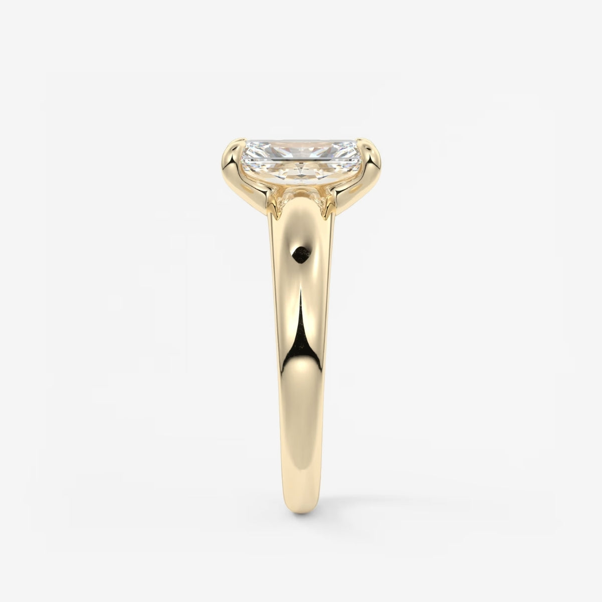 2.0CT Radiant Cut Lab Grown Diamond Thick Band Engagement Ring