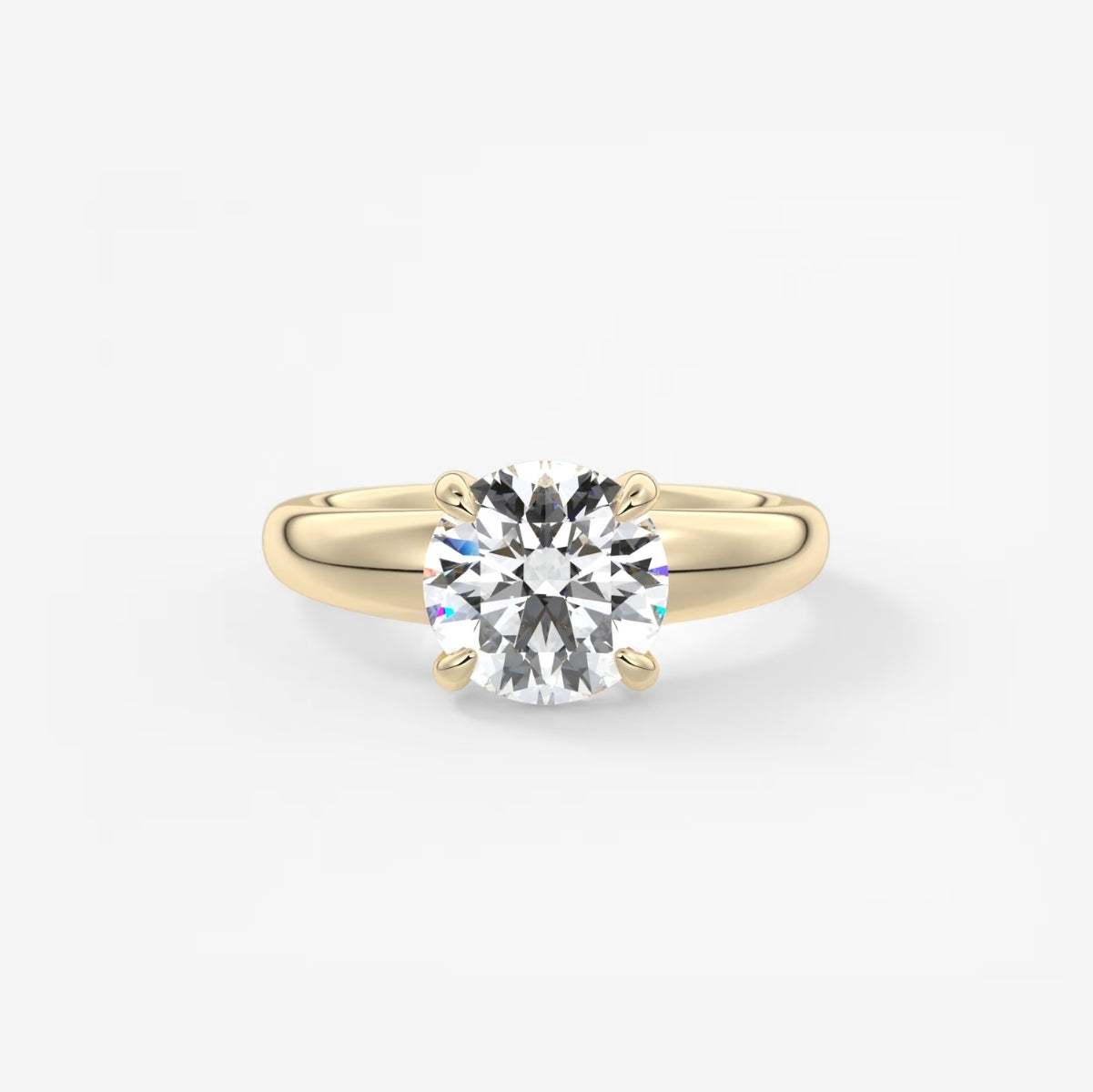 2.0CT Round Cut Lab Grown Diamond Thick Band Engagement Ring