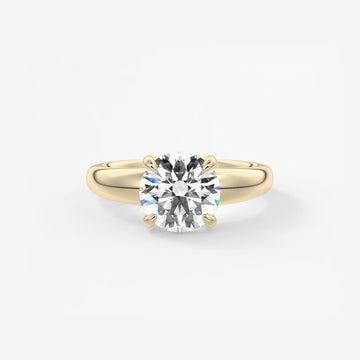 2.0CT Round Cut Lab Grown Diamond Thick Band Engagement Ring