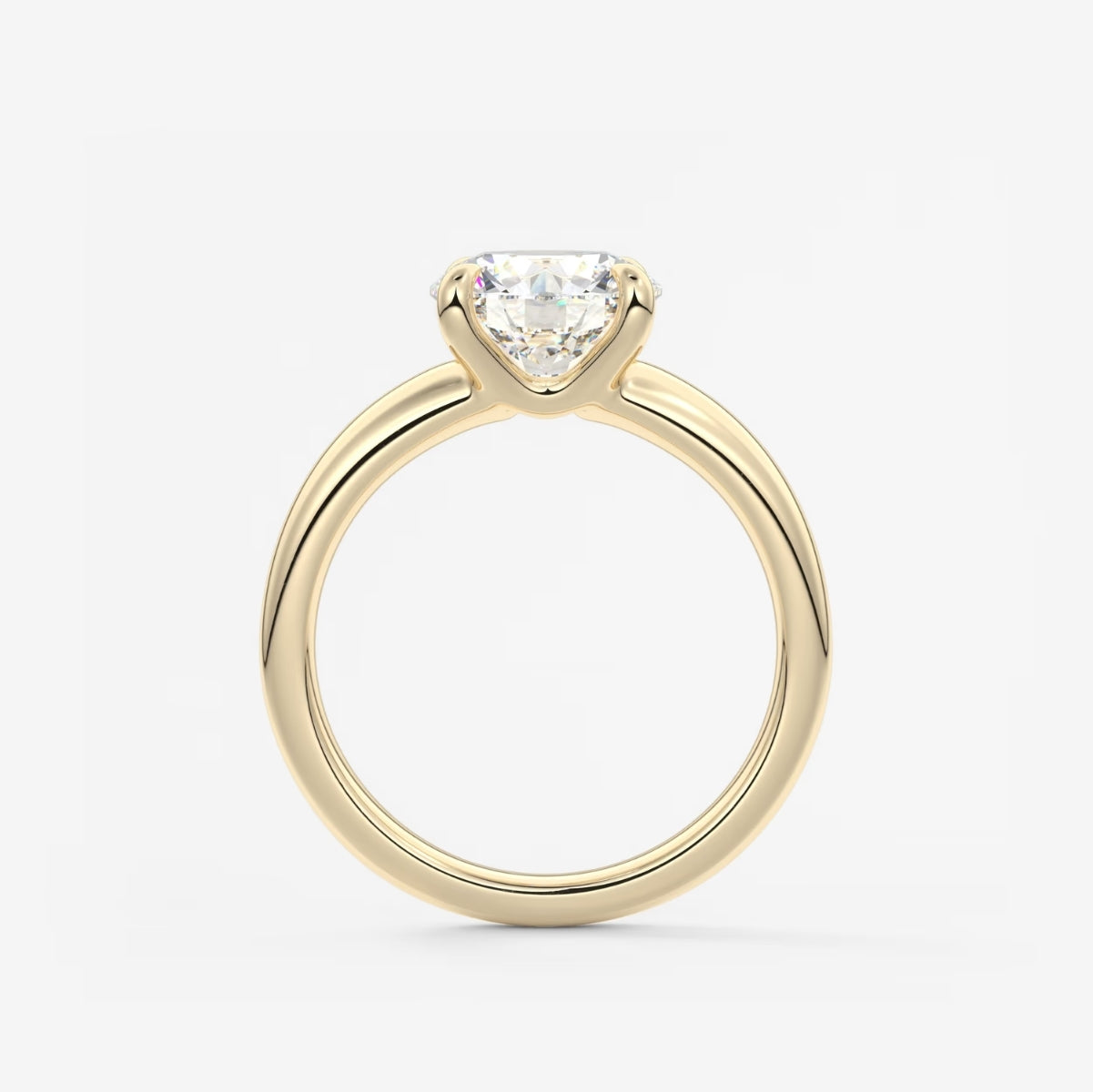 2.0CT Round Cut Lab Grown Diamond Thick Band Engagement Ring