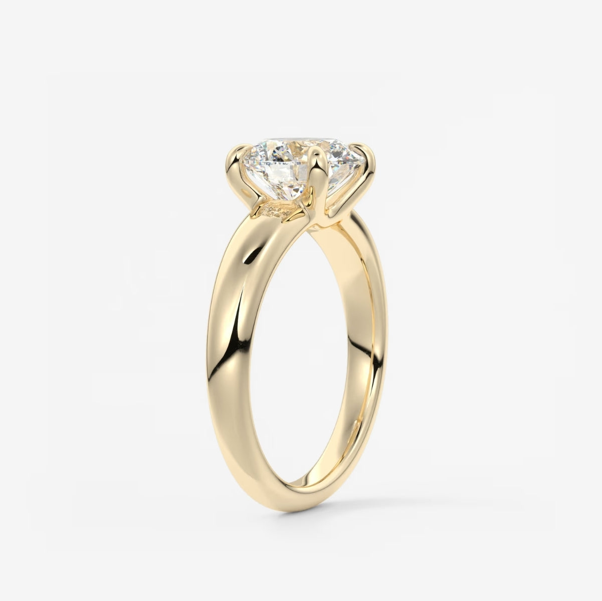 2.0CT Round Cut Lab Grown Diamond Thick Band Engagement Ring