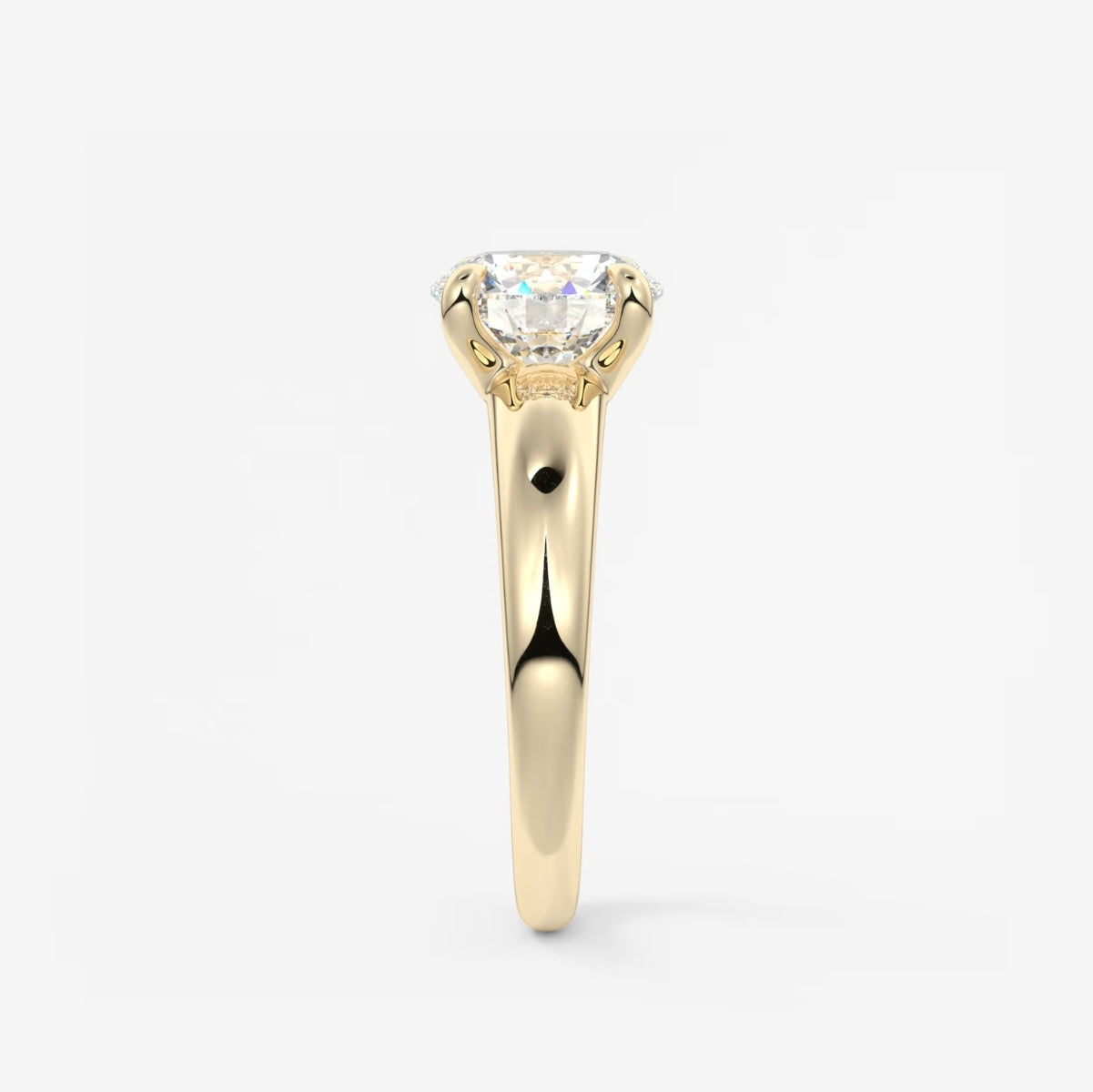 2.0CT Round Cut Lab Grown Diamond Thick Band Engagement Ring