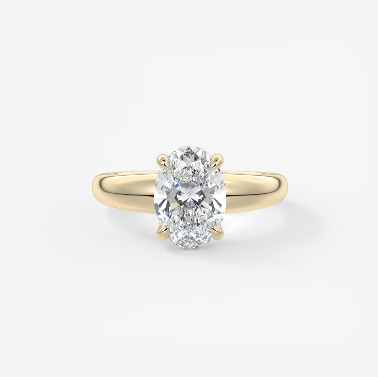 2.0CT Oval Lab Grown Diamond Thick Band Engagement Ring