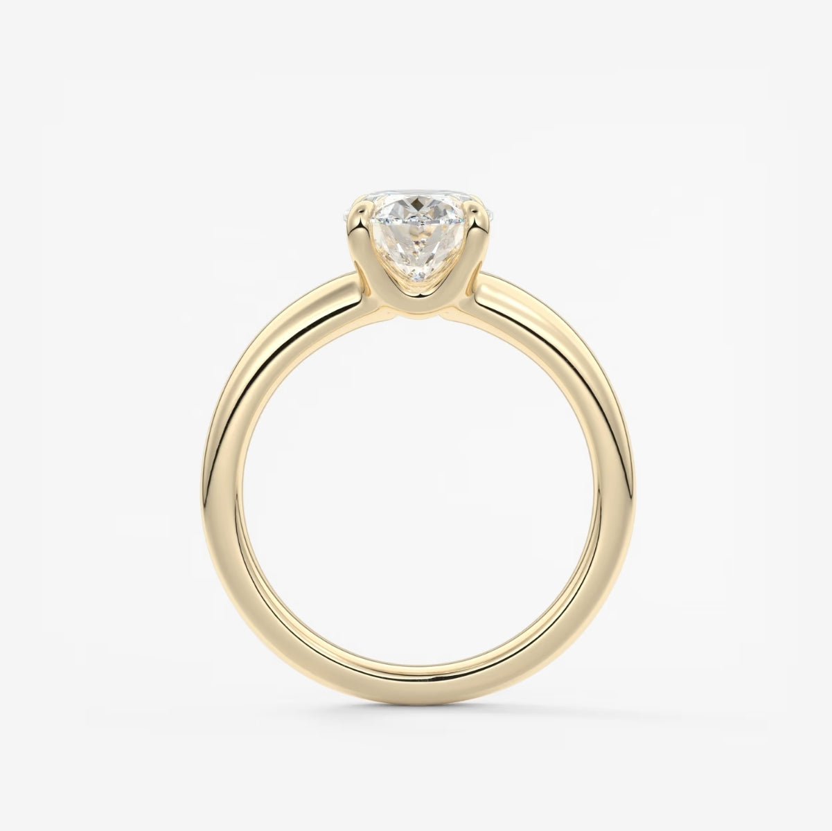 2.0CT Oval Lab Grown Diamond Thick Band Engagement Ring