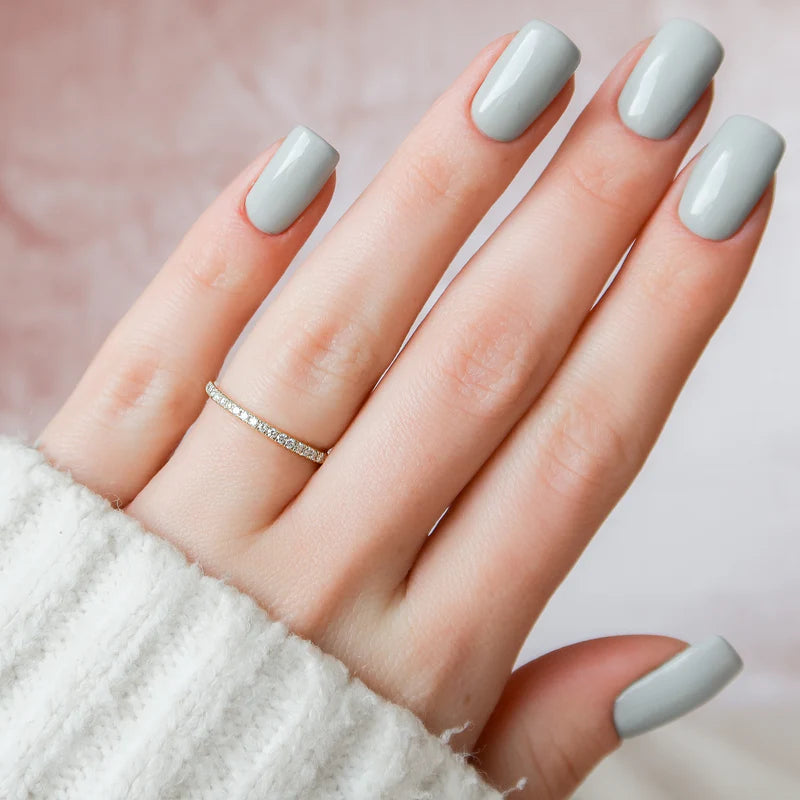 Round Lab Grown Diamond Half Eternity Pave Wedding Band