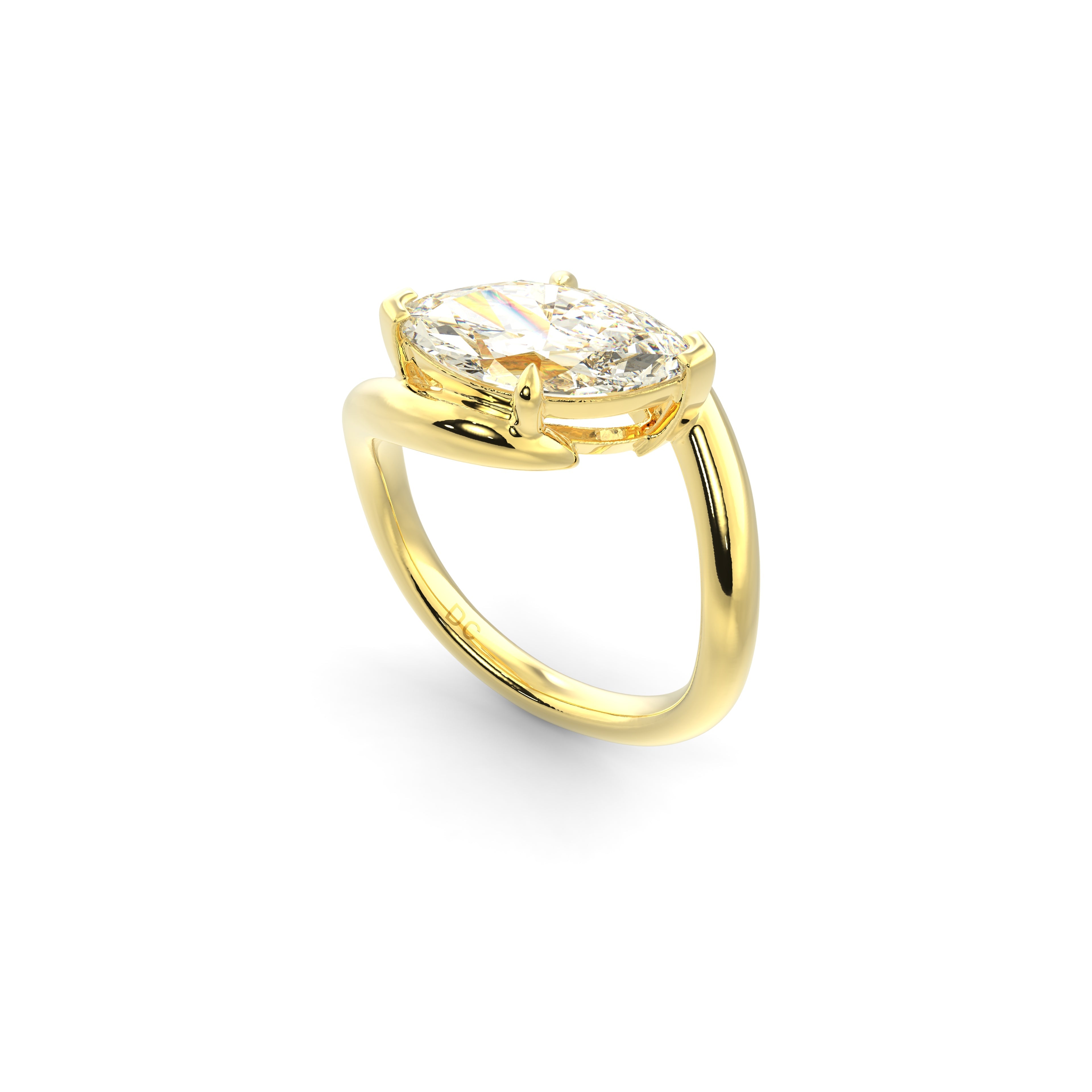 2.0CT East West Marquise Lab Grown Diamond Bypass Engagement Ring