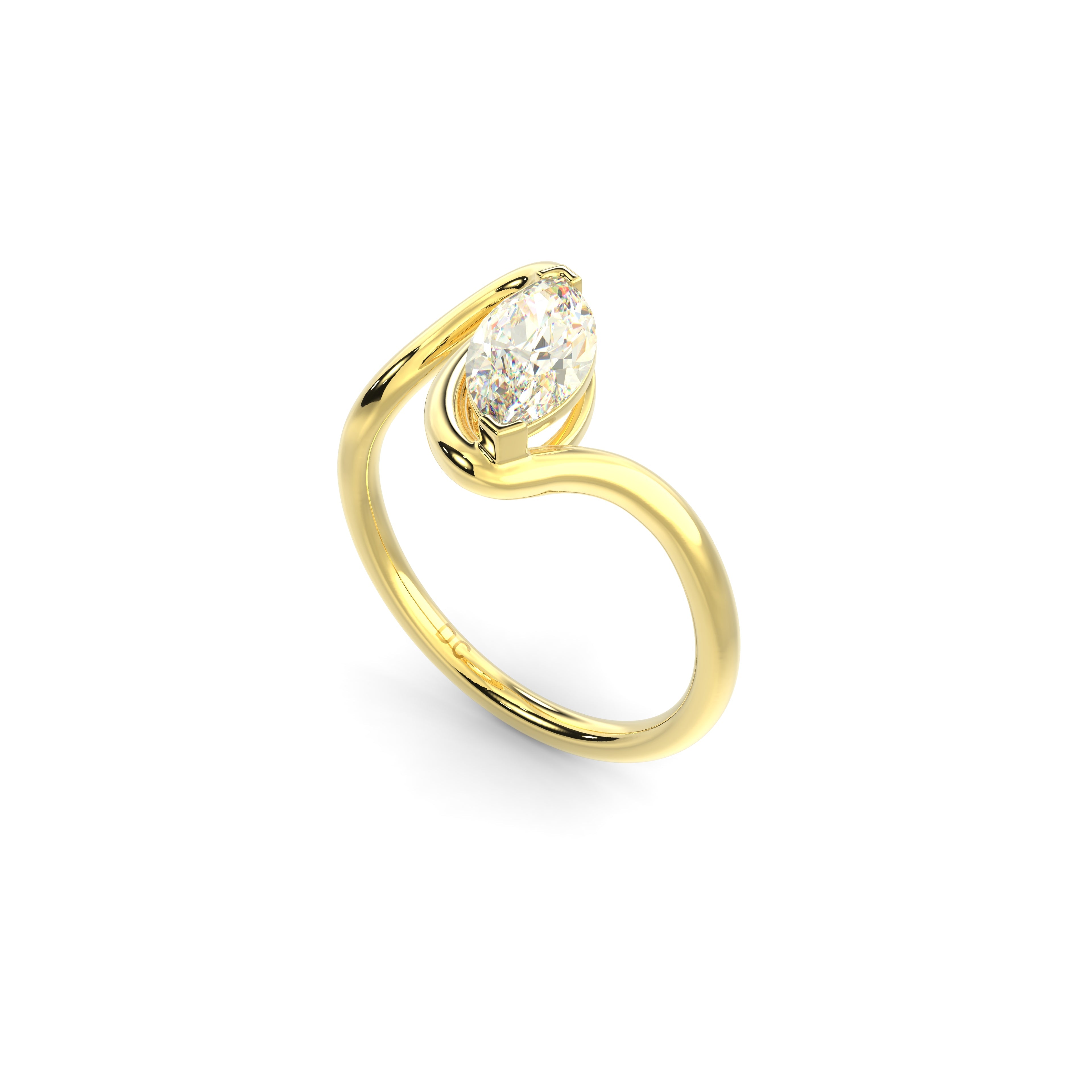 2.0CT Marquise Lab Grown Diamond Bypass Engagement Ring