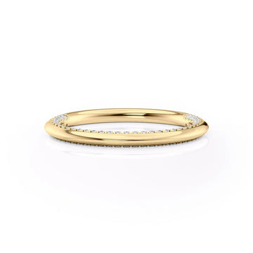 14k Solid Gold Round Lab Grown Diamond Simple Classic Wedding Band