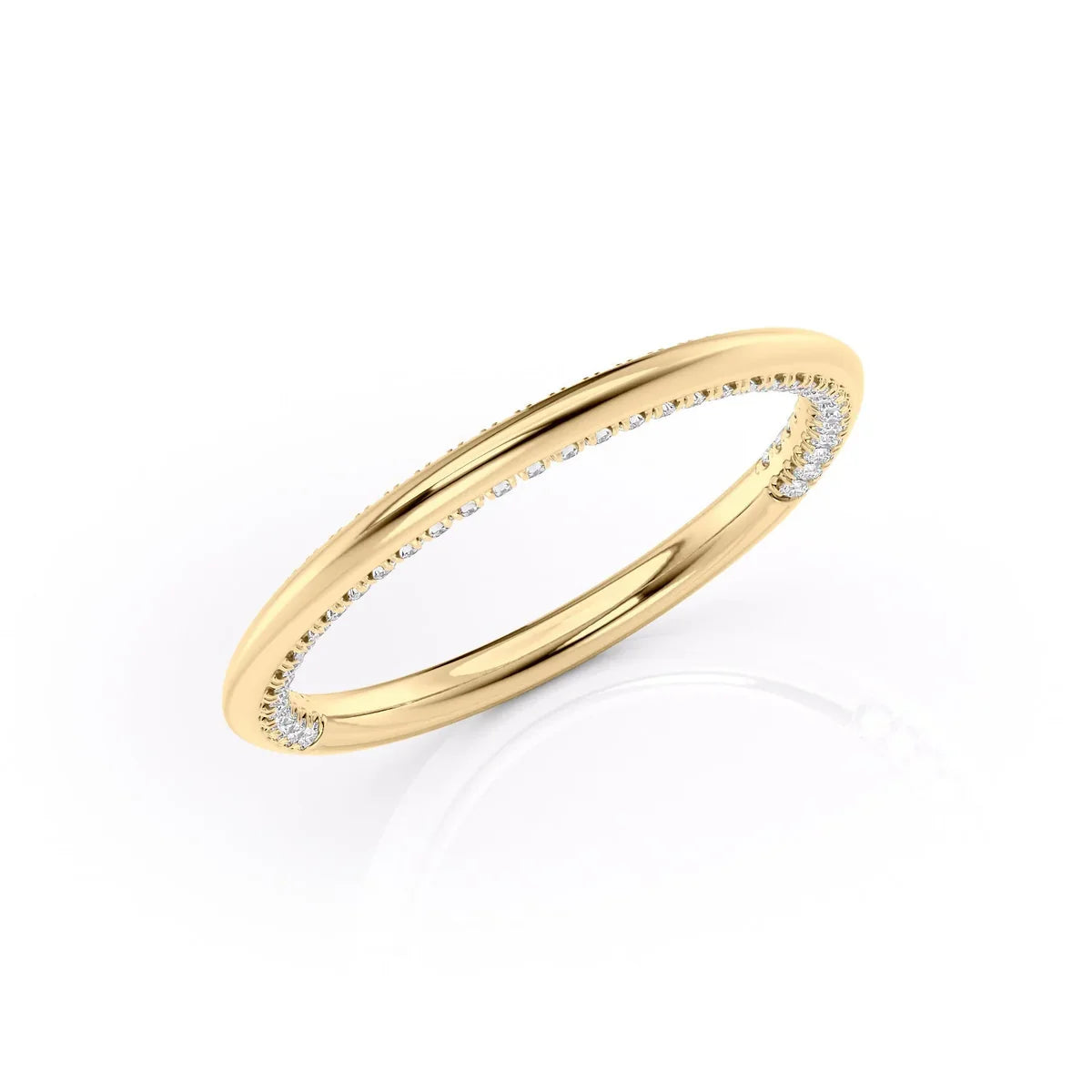 14k Solid Gold Round Lab Grown Diamond Simple Classic Wedding Band