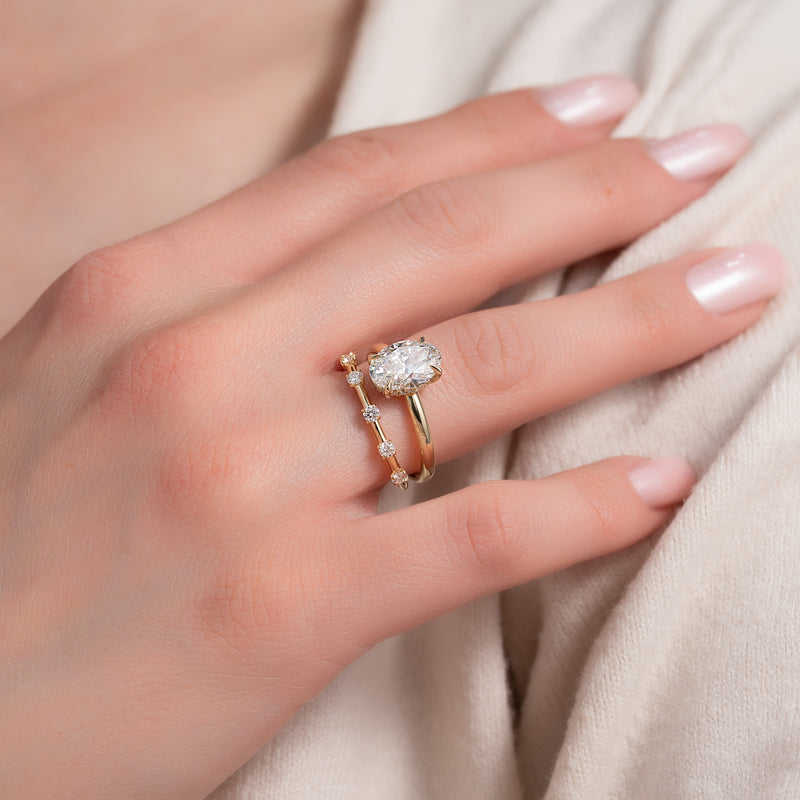 Round Lab Grown Diamond Petite Pave Wedding Band