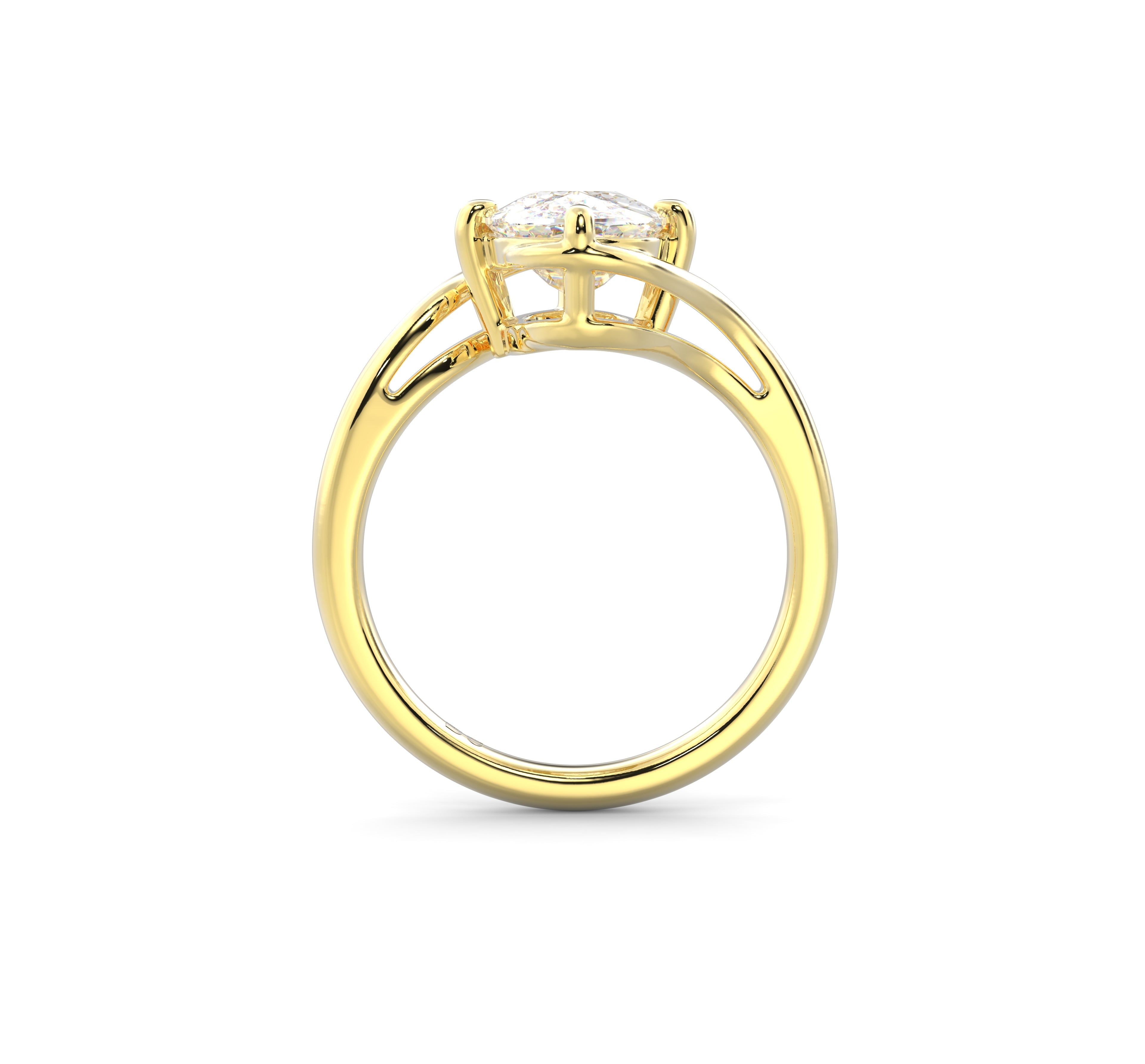 2.0CT Old Mine Cut Elongated Cushion Lab Grown Diamond Bypass Engagement Ring