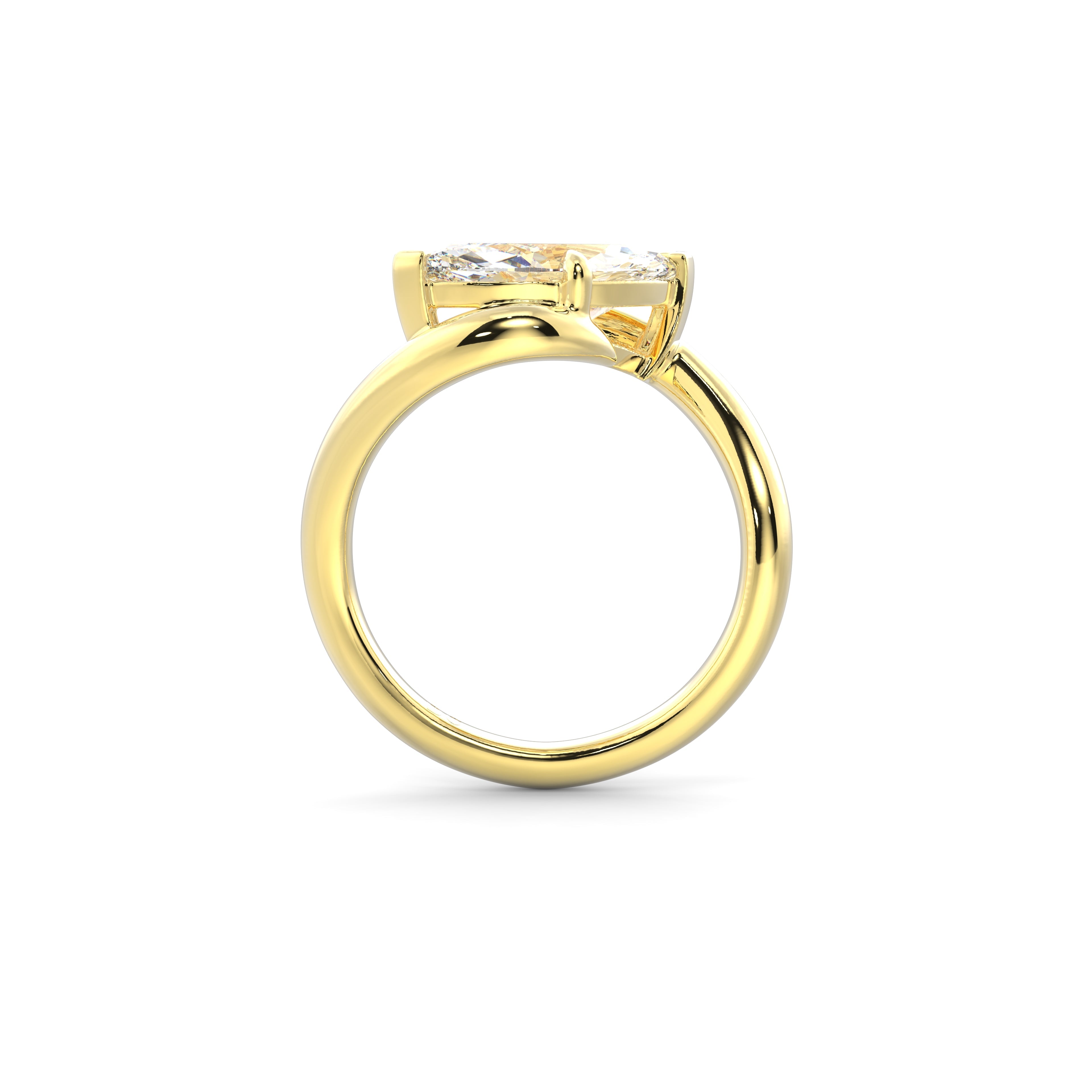 2.0CT East West Marquise Lab Grown Diamond Bypass Engagement Ring