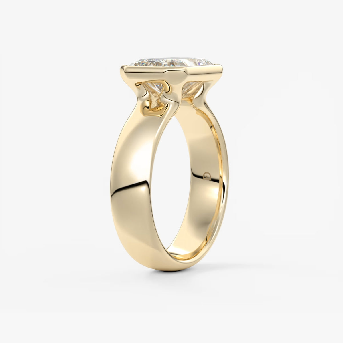 2.0CT Bezel Set East West Radiant Cut Lab Grown Diamond Chunky Ring