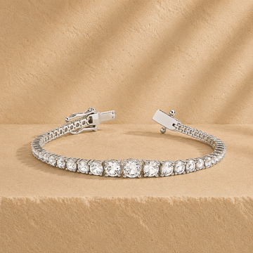 Round Lab Grown Diamond Graduated Modern Tennis Bracelet