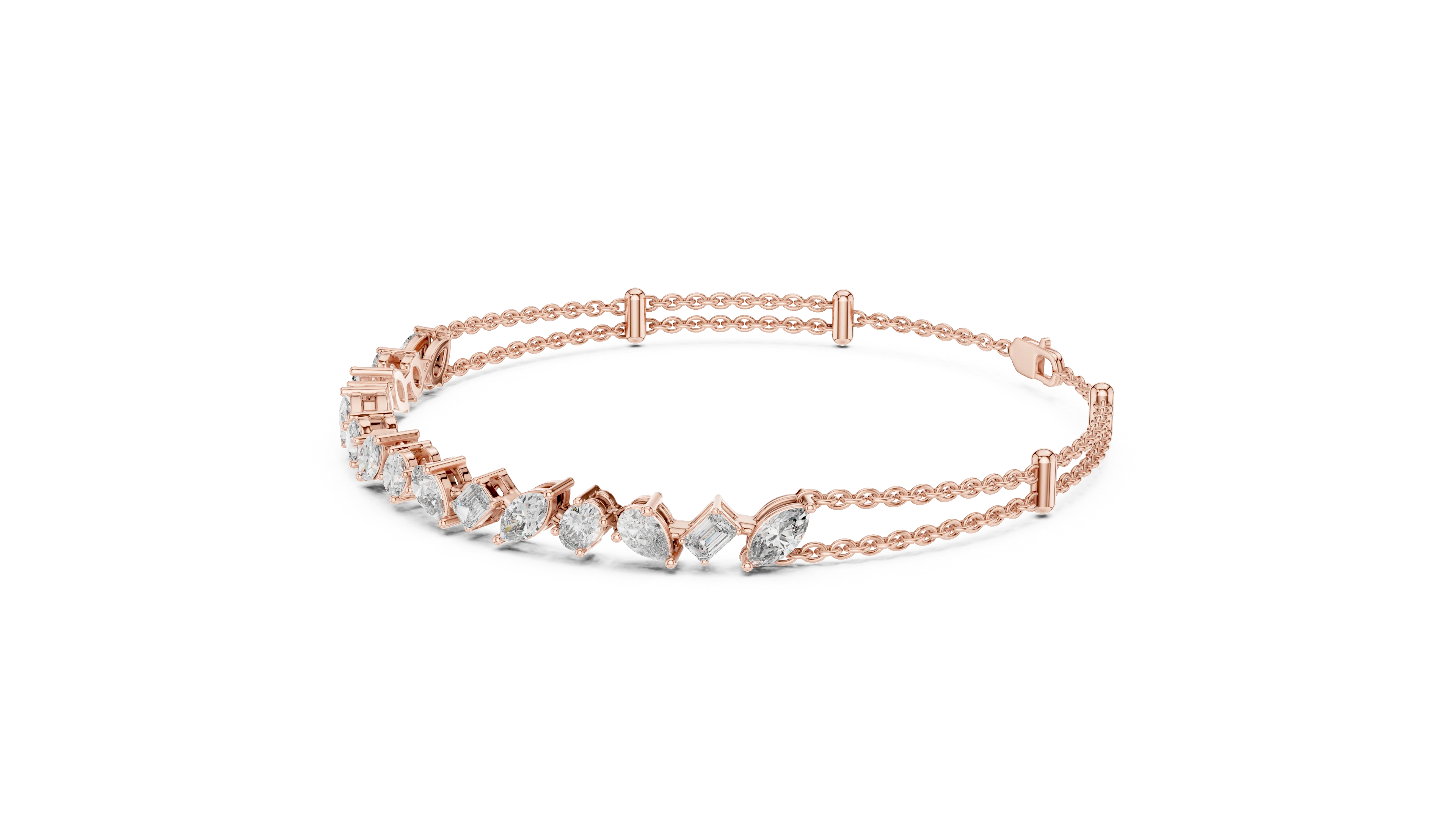 Mixed Shape Lab Grown Diamond Bracelet
