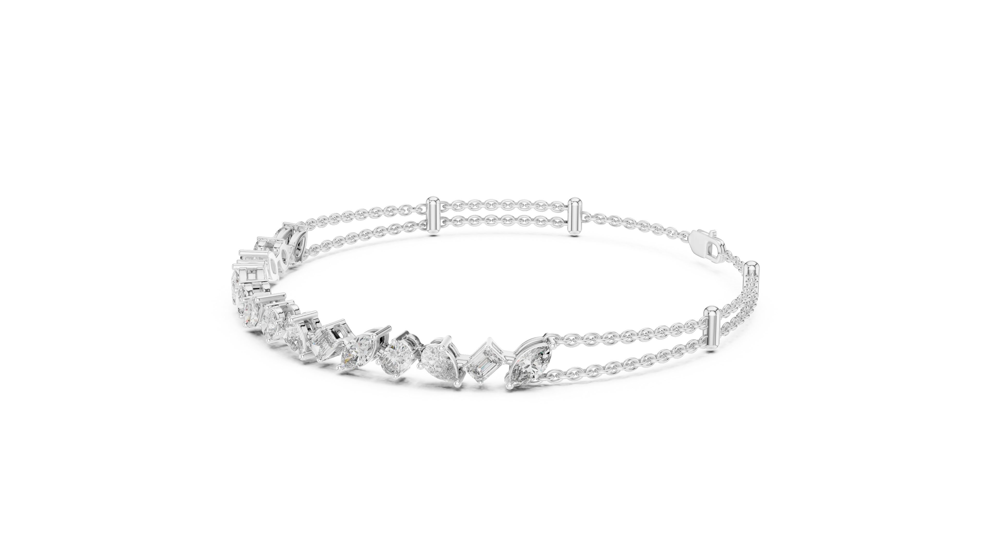 Mixed Shape Lab Grown Diamond Bracelet