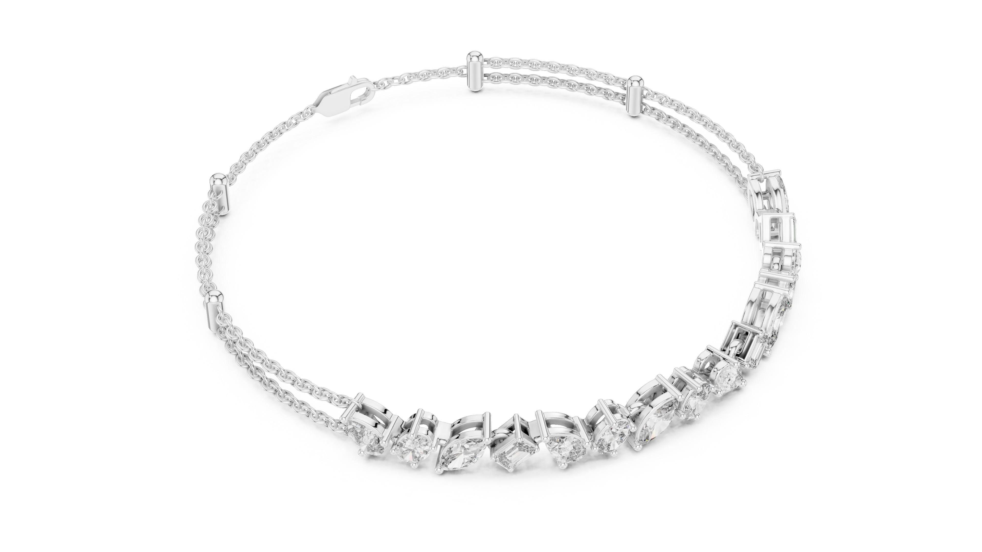 Mixed Shape Lab Grown Diamond Bracelet