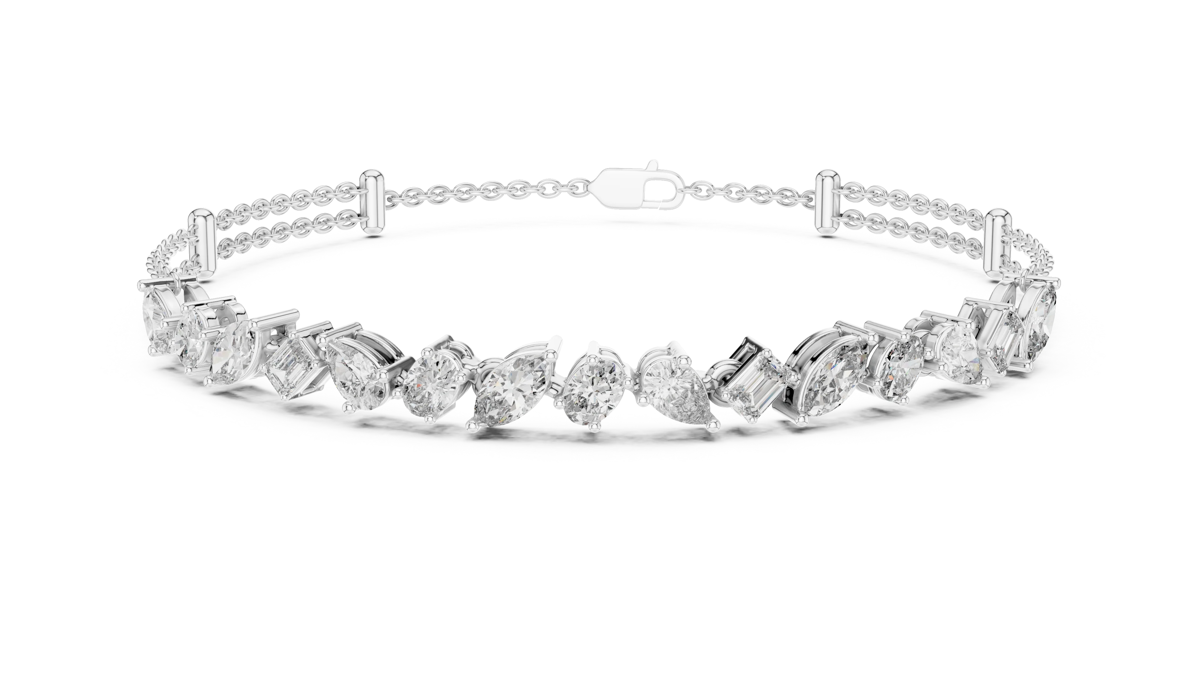 Mixed Shape Lab Grown Diamond Bracelet