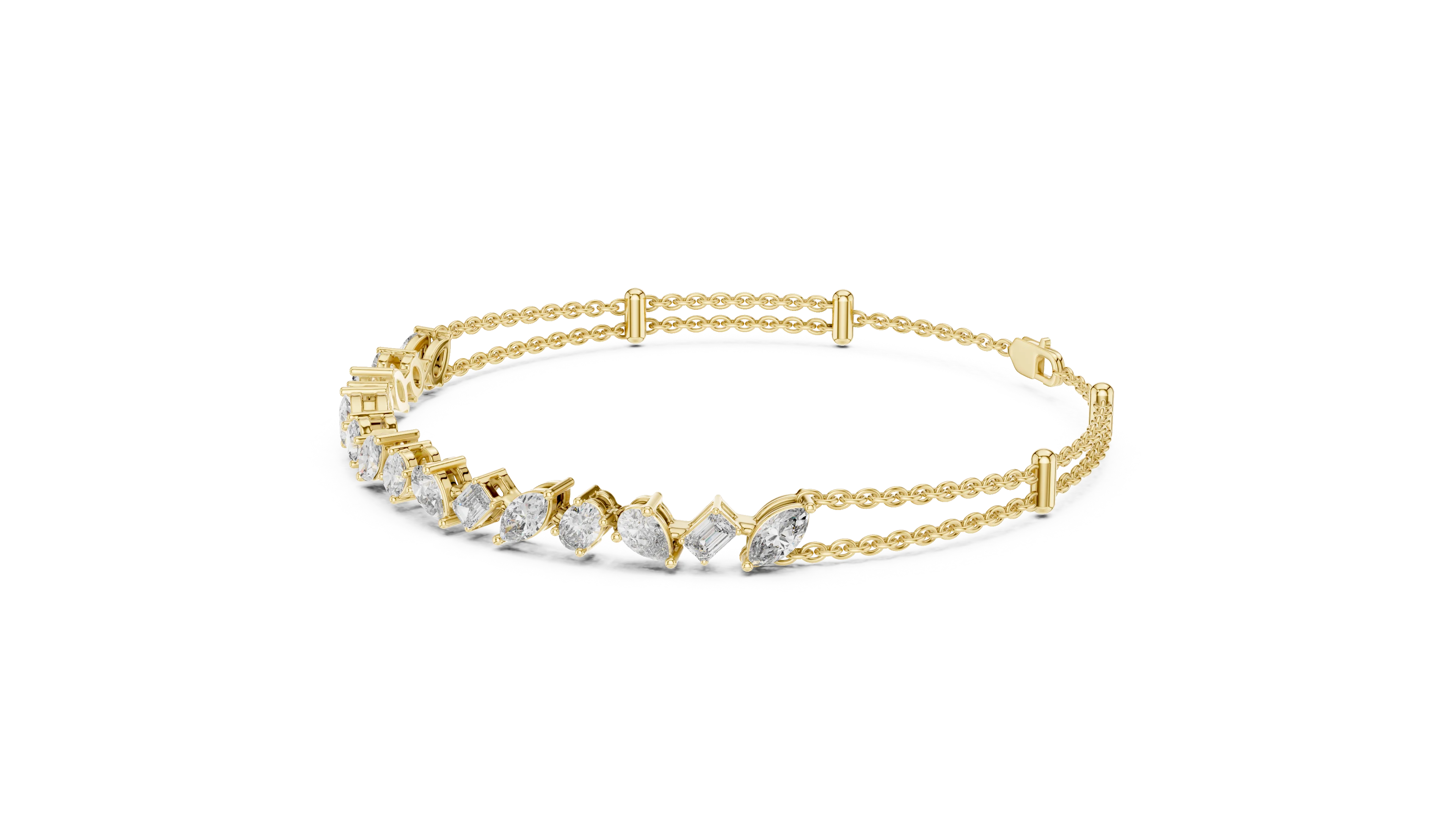 Mixed Shape Lab Grown Diamond Bracelet
