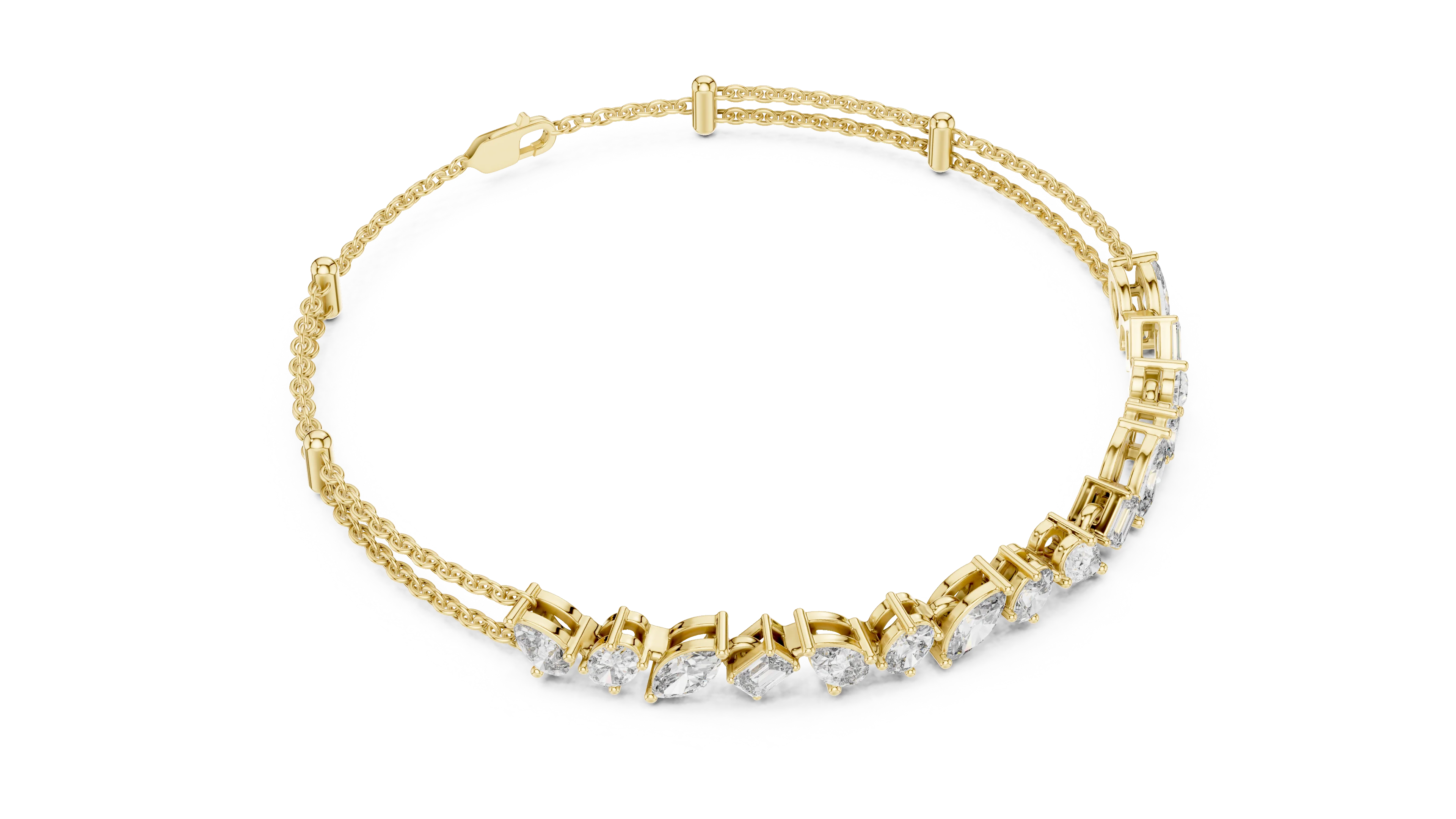 Mixed Shape Lab Grown Diamond Bracelet