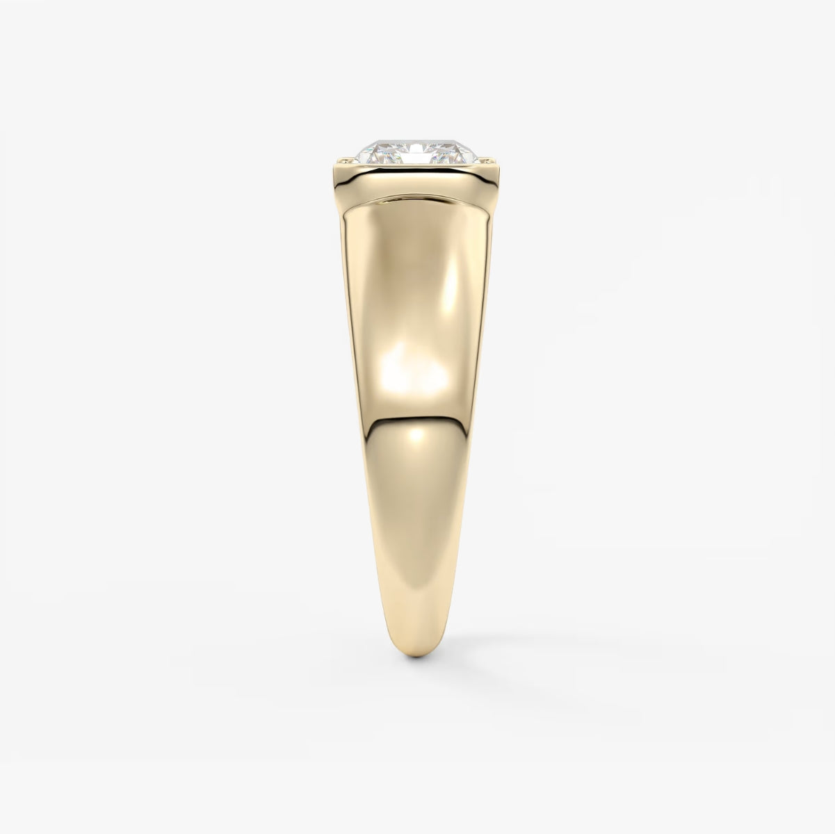 2.0CT Half Bezel Set East West Radiant Lab Grown Diamond Chunky Signet Ring
