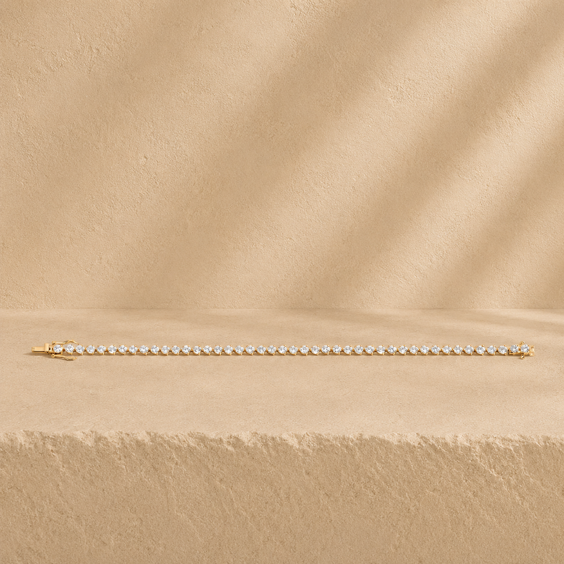 Three-Prong Set Round Cut Lab Grown Diamond Tennis Bracelet