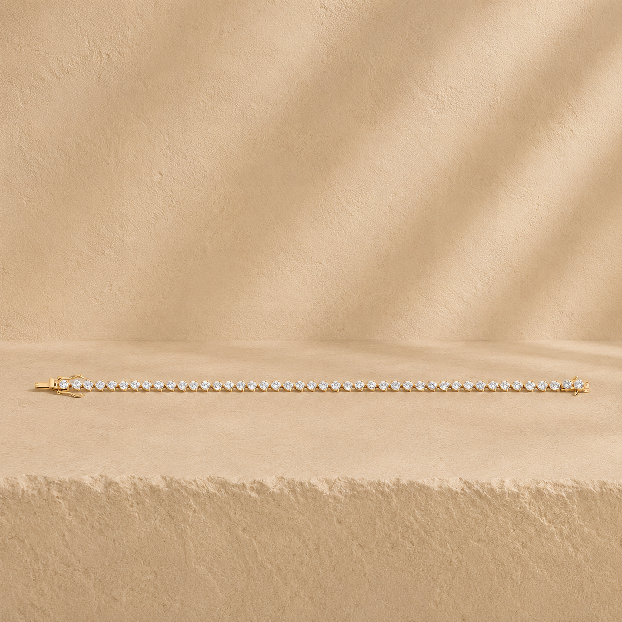 Three-Prong Set Round Cut Lab Grown Diamond Tennis Bracelet