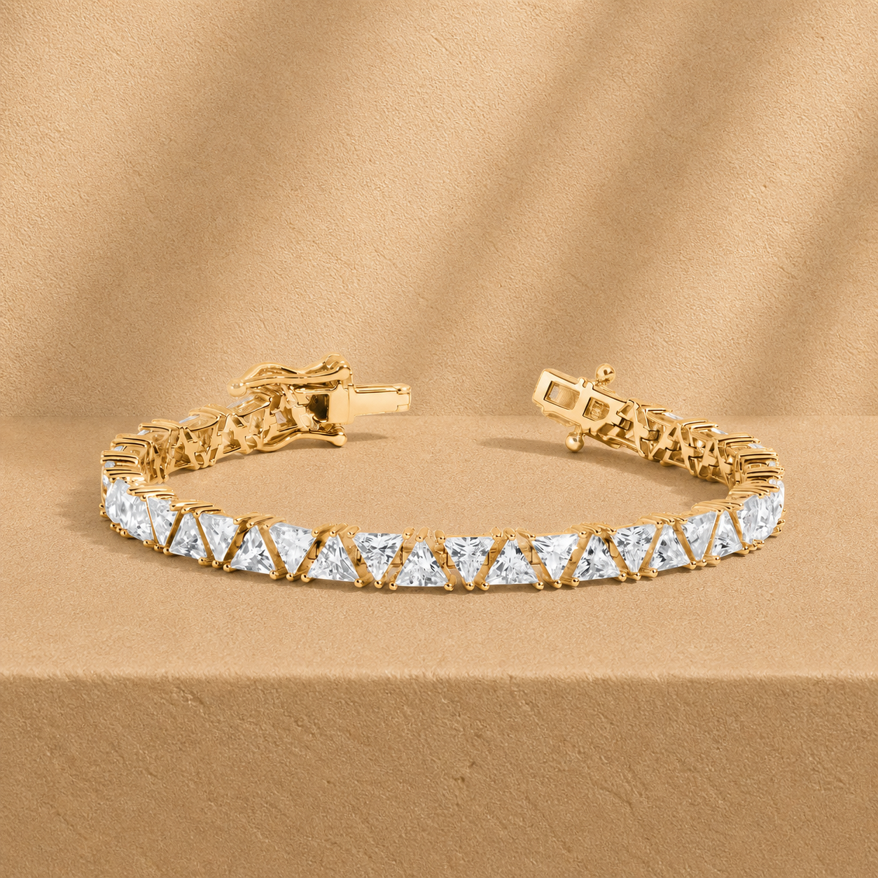 Trillion Cut Lab Grown Diamond Tennis Bracelet