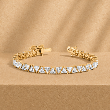 Trillion Cut Lab Grown Diamond Tennis Bracelet