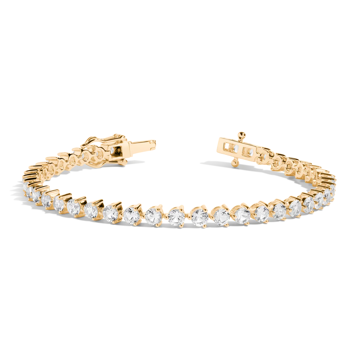 Three-Prong Set Round Cut Lab Grown Diamond Tennis Bracelet