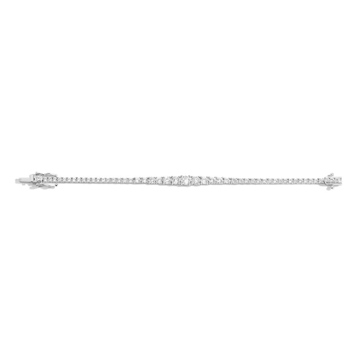 Round Lab Grown Diamond Graduated Modern Tennis Bracelet