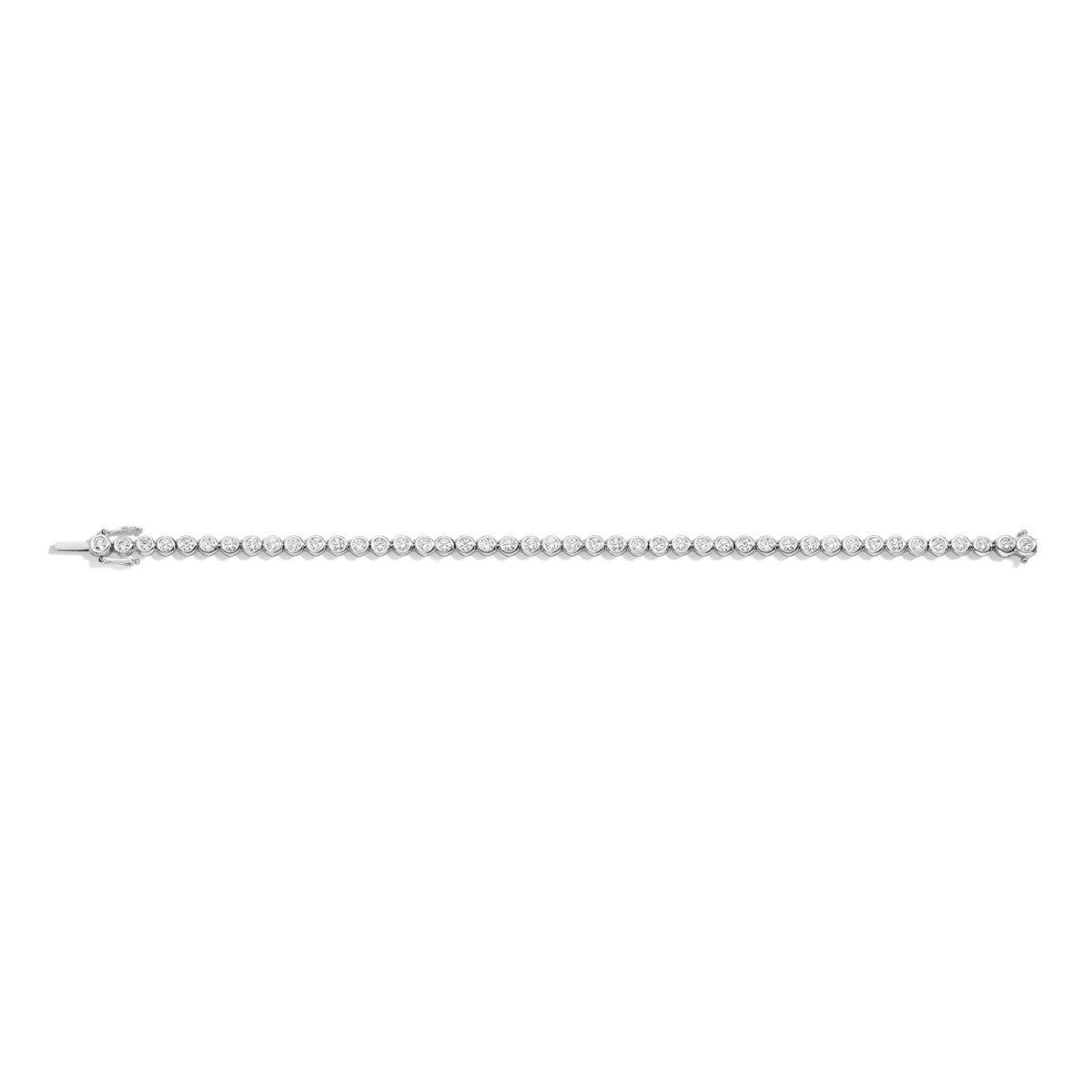 14K Solid Gold Bezel Set Lab Grown Diamond Tennis Bracelet