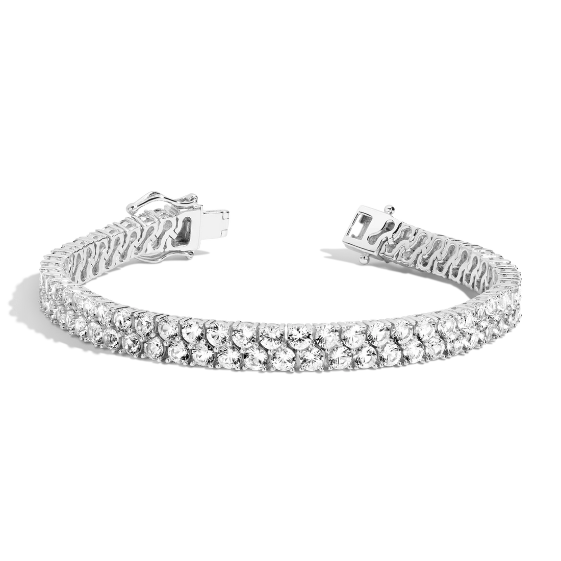 Round Lab Grown Double Row Tennis Bracelet