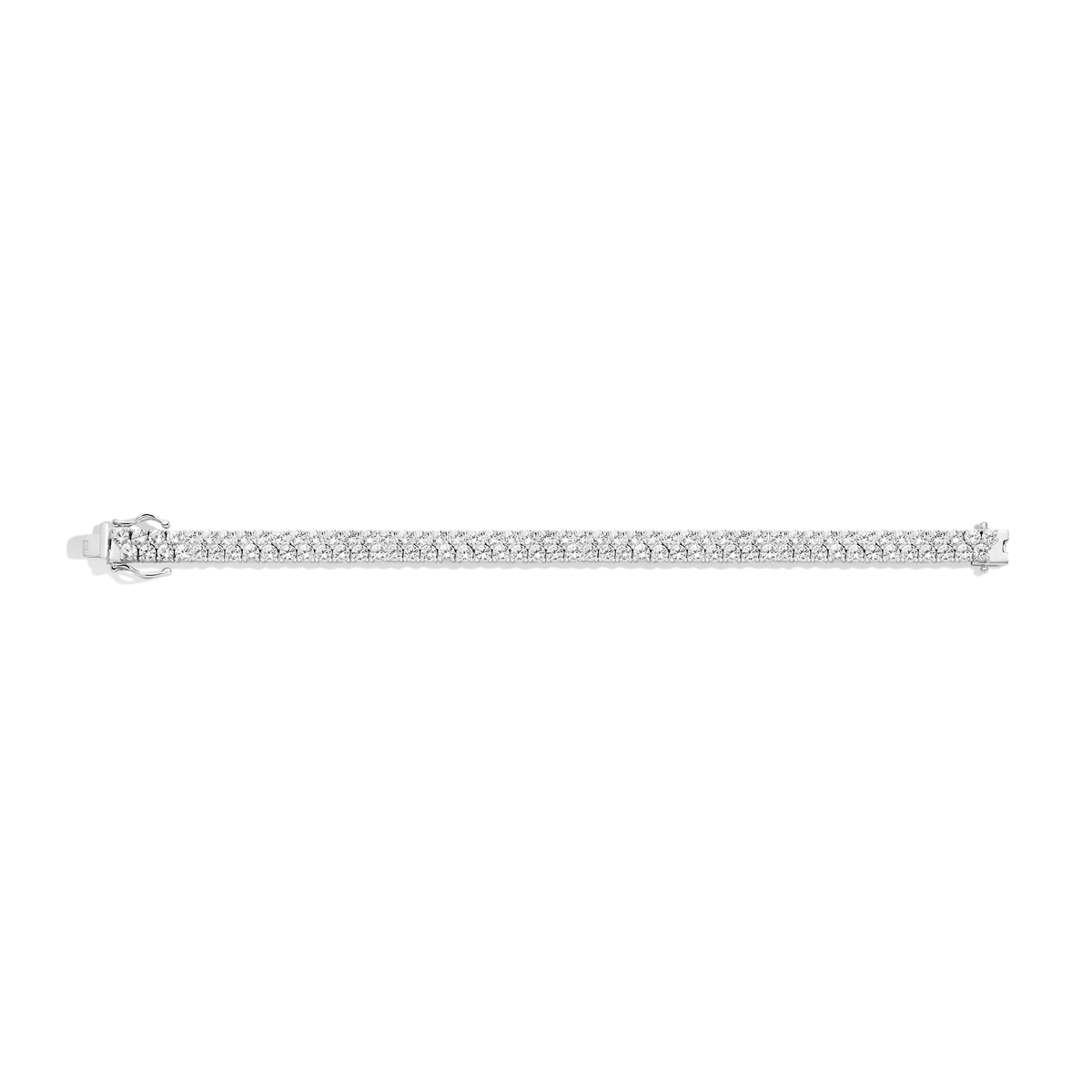 Round Lab Grown Double Row Tennis Bracelet