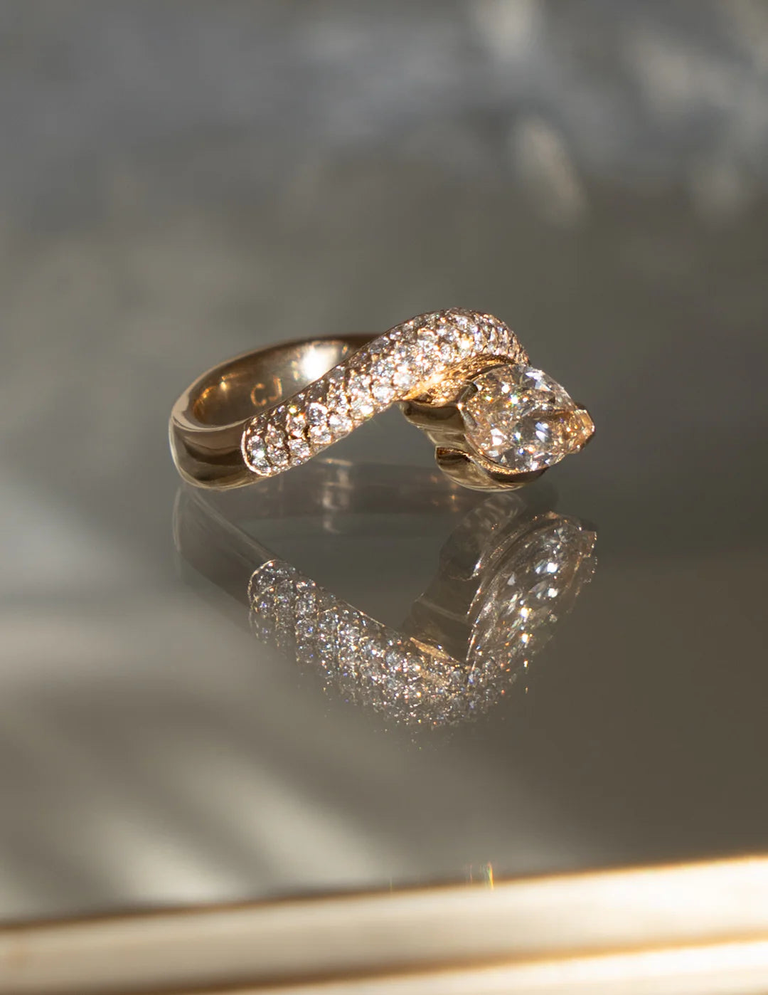1.50CT Champagne Marquise Lab Grown Diamond Pave Unique Ring