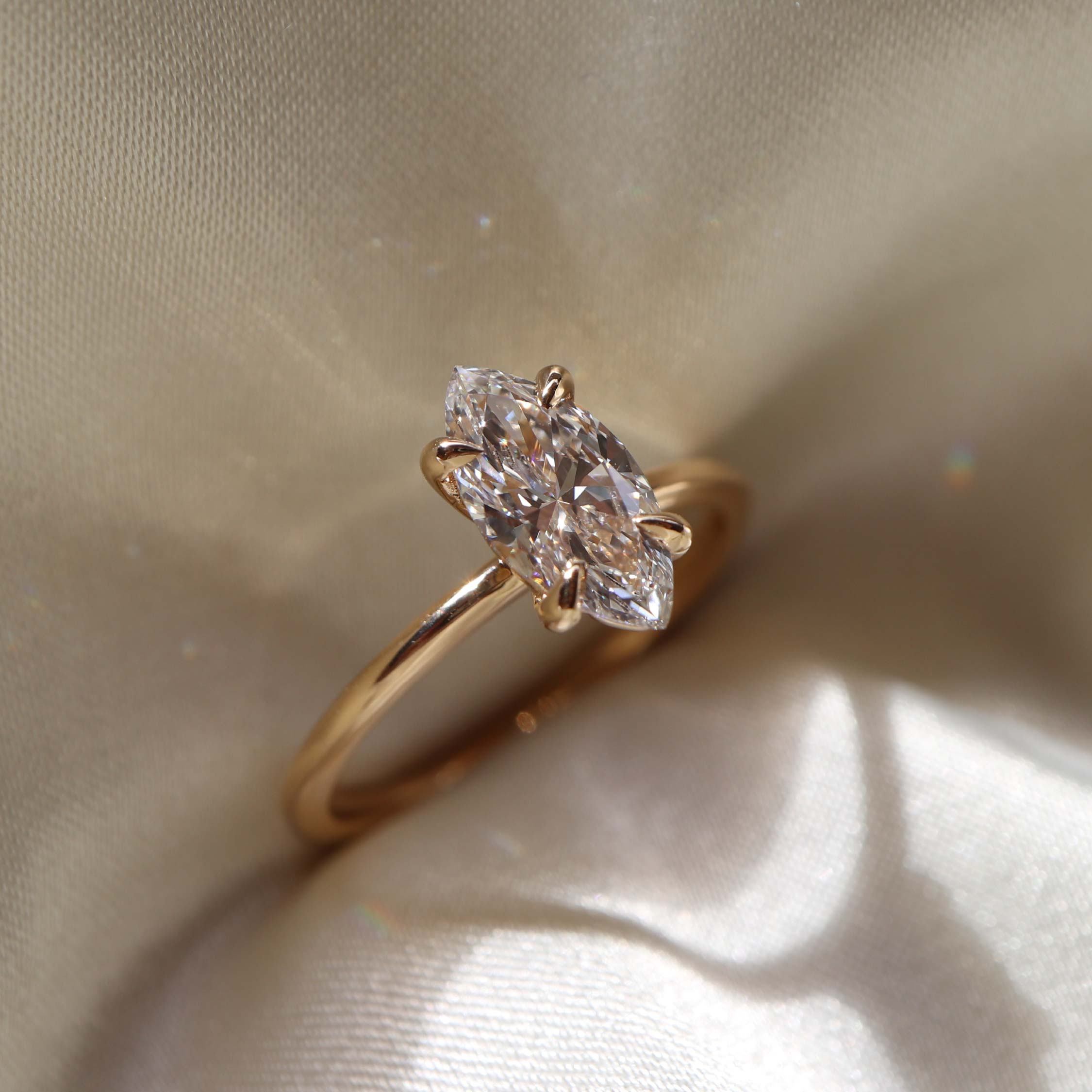 The Arie Ring - Marquise Solitaire