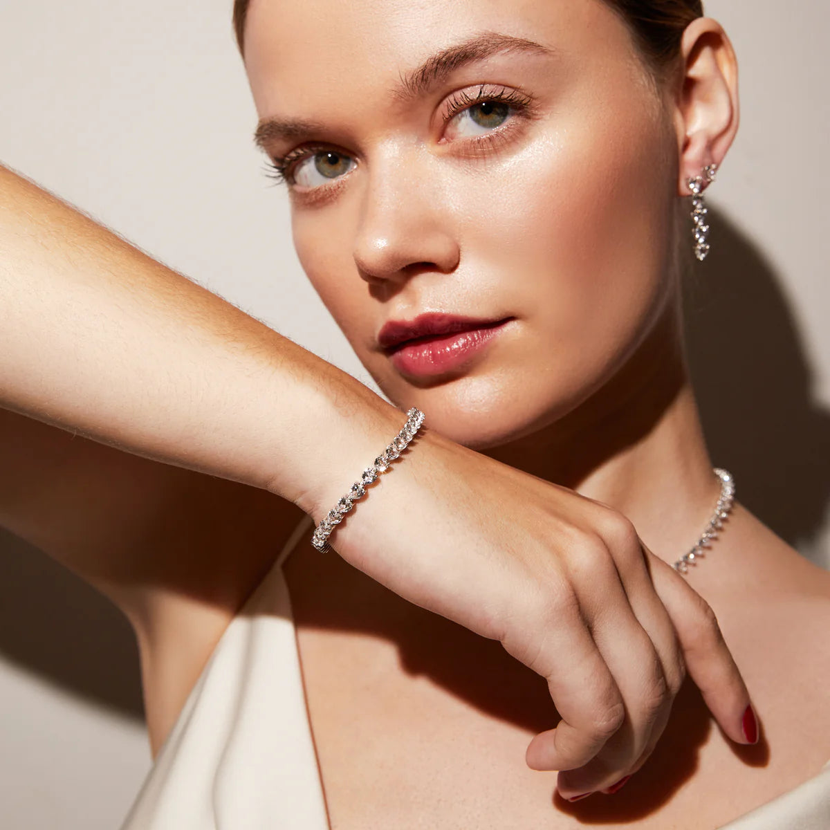 East West Heart Lab Grown Diamond Tennis Bracelet