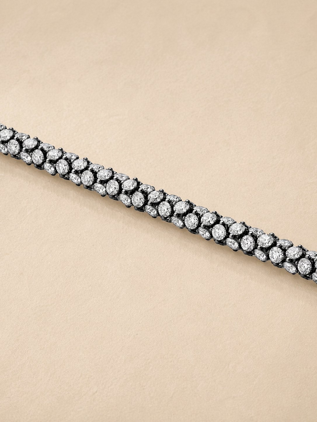 Tempest 18K Blackened White & Yellow Round Lab Grown Diamond Necklace