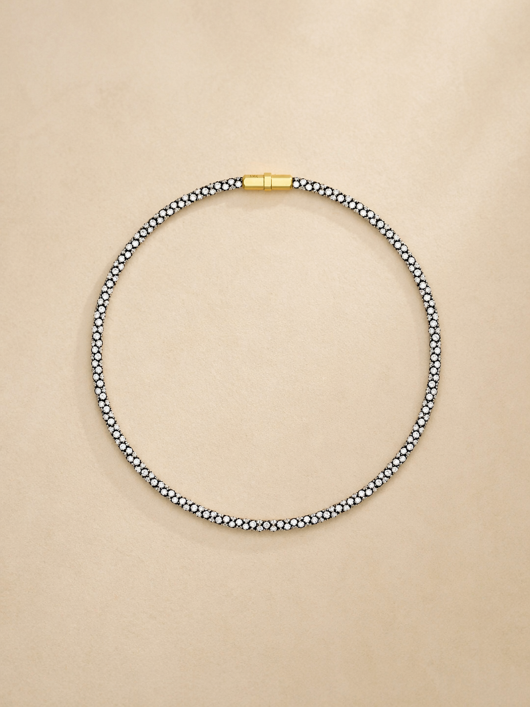 Tempest 18K Blackened White & Yellow Round Lab Grown Diamond Necklace