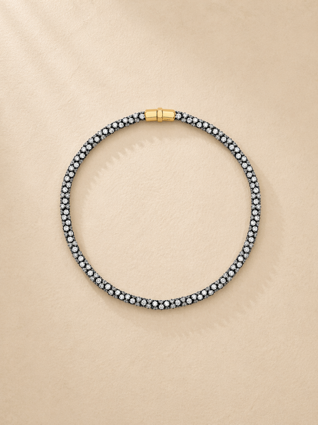 Tempest 18K Blackened White & Yellow Round Lab Grown Diamond Necklace