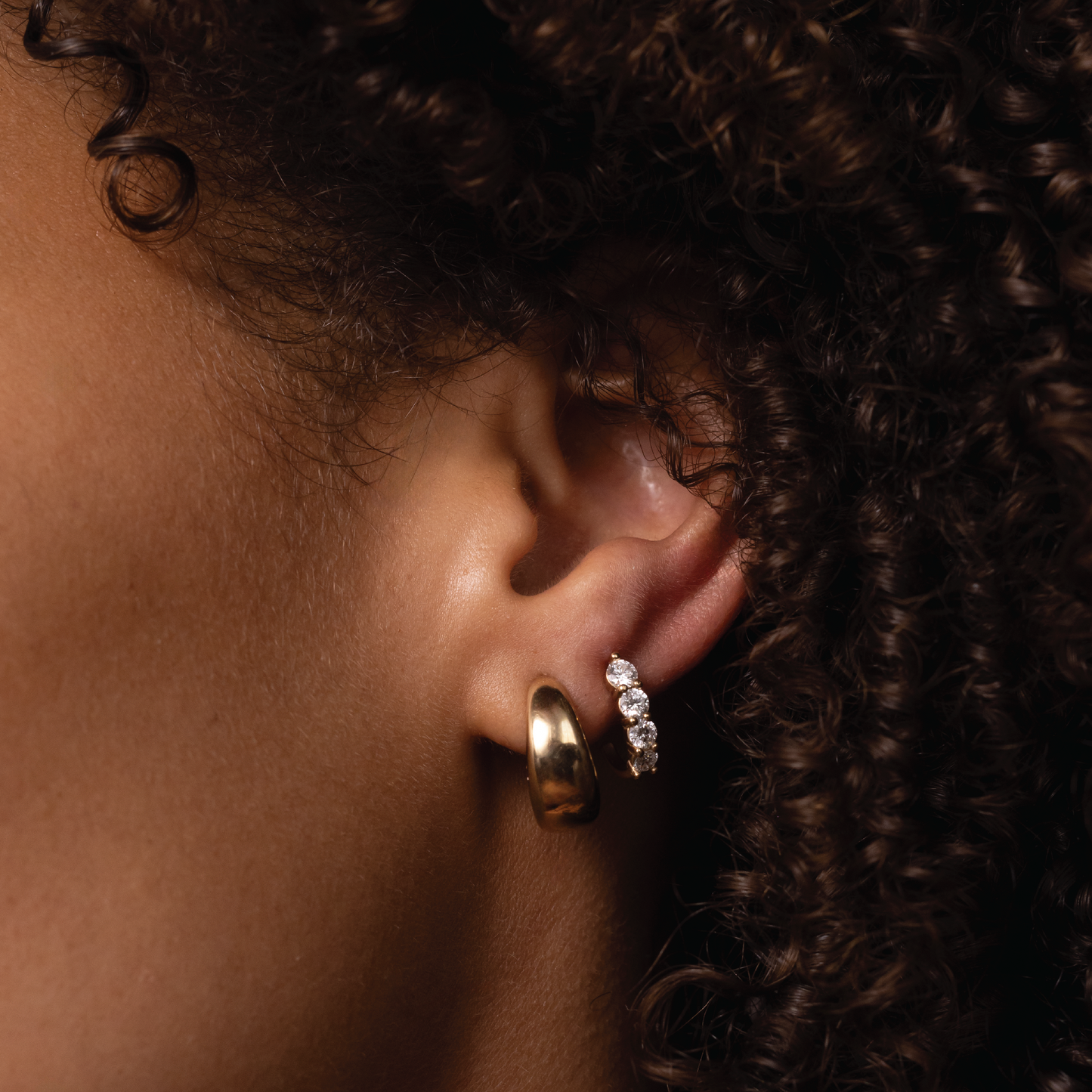 14K Solid Gold Hoop Earrings